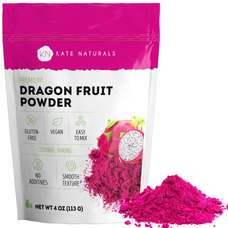 Kate Naturals Dragon Fruit Powder For Baking And Drinks 4Oz