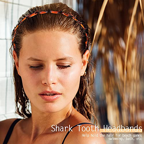Yeshone 3 Pack Zig Zag Headbands For Woman Shark Tooth Headbands Plastic Hair Comb Hoop U Shaped Shark Teeth Hair Accessories Gifts For