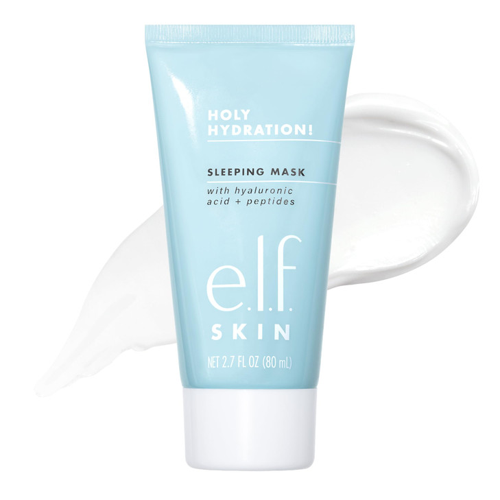 E.L.F. Skin Holy Hydration Sleeping Mask Moisturizing And Plumping Dual Use Sleep Or Rinse Off Face Mask Soothes Skin With A Creamy Formula