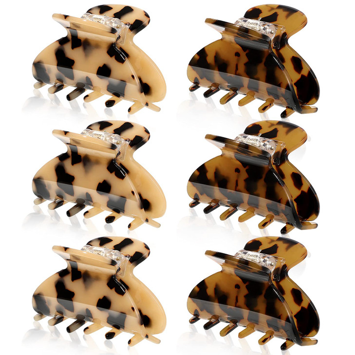 Willbond 6 Pcs Medium Hair Claw Clip For Thin Hair Women Colorful Patterns