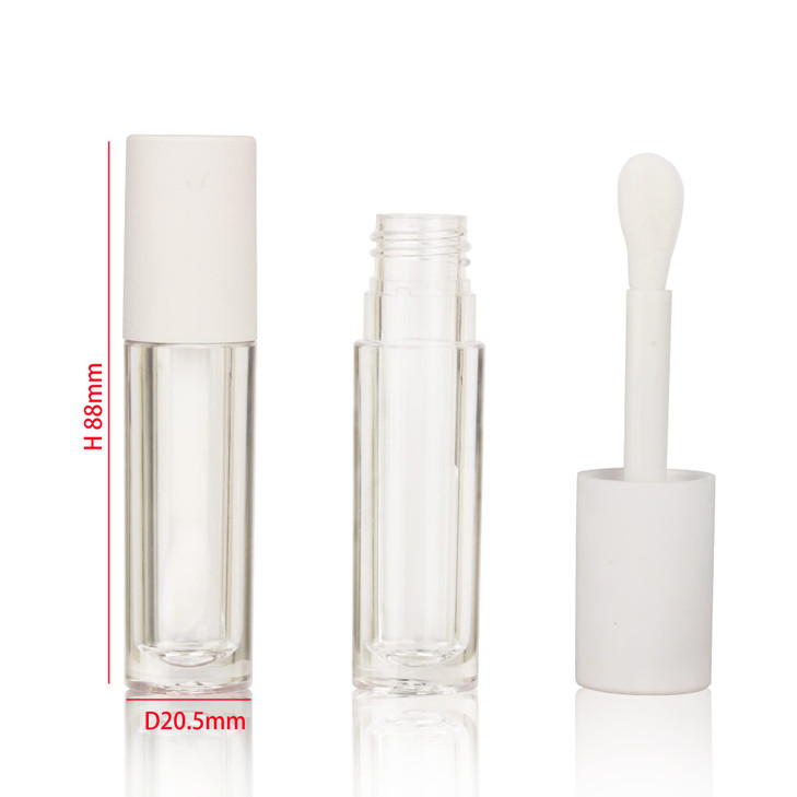 Cosidea 24 Pcs Empty 5Ml Big Brush Lip Gloss Tube White Round Lipgloss Tubes Container With Big Doe Foot Wand