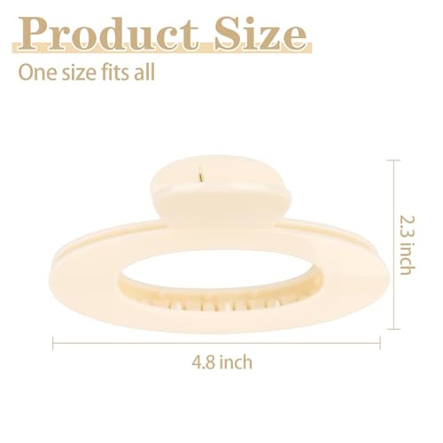 Aco Uint 4Pcs Hair Claw Clips Large Oval Hair Clips For Women Strong Hold Non Slip Jaw Clips For Thick Thin Hair Neutral