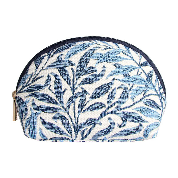 Signare Tapestry Cosmetic Bag Toiletry Makeup Bag for Women With William Morris Blue White Willow Bough Design (COSM-WIOW)