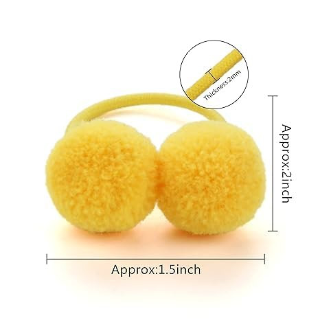 Baby Hair Ties For Girls Soft Hair Bands Small Ball Ponytail Holders Pom Pom Hair Accessories For Baby Infants Toddlers Little Girls Pink
