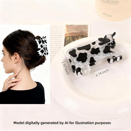 Fashion Cow Claw Clip Acrylic Animal Hair Clips Hair Accessories For Women
