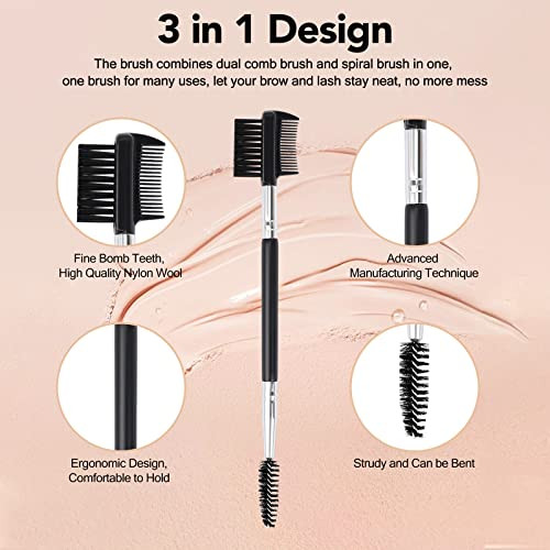 3 Head Eyebrow Eyelash Shaper Eyelash Comb Double Head Brush Grooming Tool