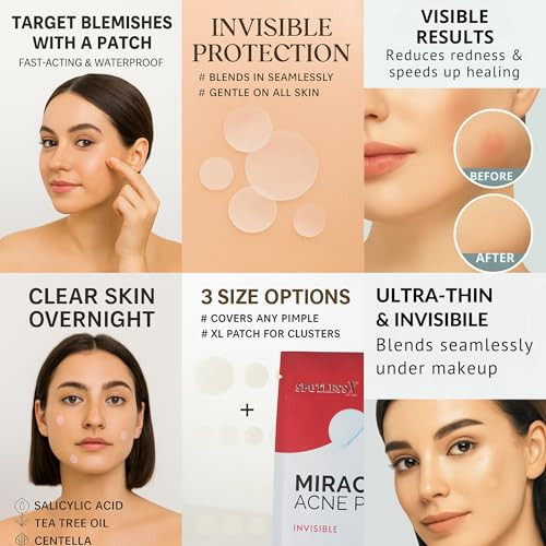 Hydrocolloid Acne Pimple Patches 96 Count Invisible Zit Stickers For Face And Blemishes Clear Spot Cover Skin Healing Treatment Patch With