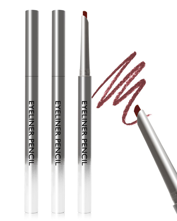 2 Pcs Burgundy Eyeliner Pencil Set Waterproof Waterline Matte Gel Eyeliner