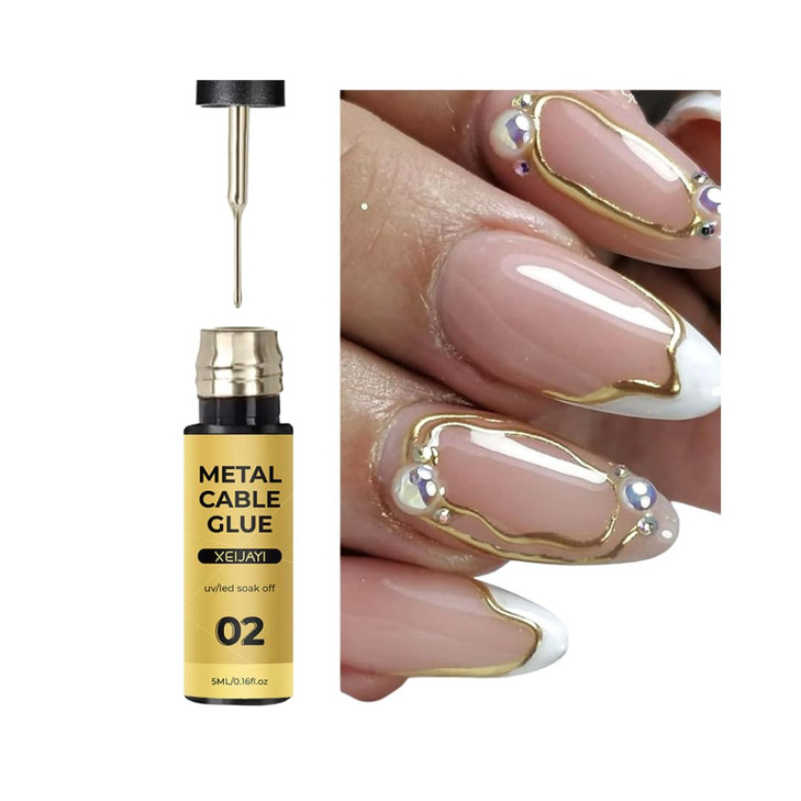 Imgdd Gold Metallic Nail Art Gel Liner Nail Polish Chrome Mirror Effect Gel Nail Polish For French Manicure Salon Home Diy Painted Drawing