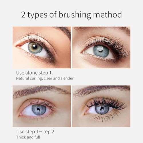 2 In 1 Mascara 5X Longer Waterproof Lash Cosmetics Natural Lengthening And Thickening Effect No Clumping Superstrong Magic 4D Silk Fiber For