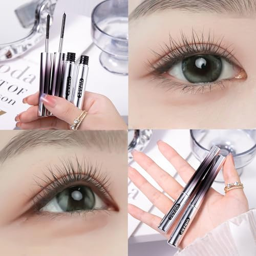 2Pcs Brown Black Telescopic Mascara Waterproof Eyelash Primer Before Mascara Volume And Length 3D Curling Wand For Bold Mascara Primer Non