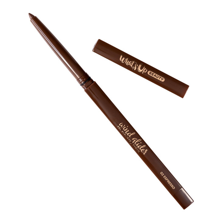 Whats Up Beauty Wind Glider Gel Eyeliner Pencil Shade 02 Espresso Brown Clean Cruelty Free Vegan Eye Makeup