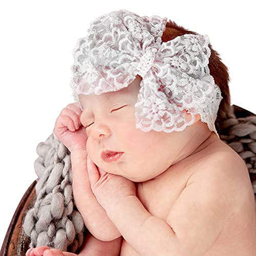 Xansema Baby Girl Lace Headband Elastic Bowknot Newborn Infant Toddlers Hairband Hair Accessories