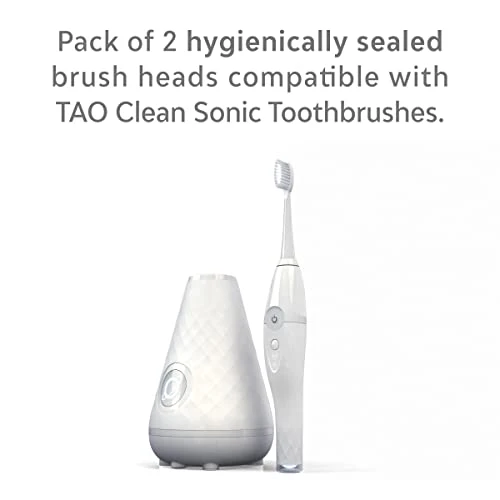 Tao Clean Sonic Electric Toothbrush Replacement Heads 2 Pack Whitening Head Replacement Heads For The Tao Clean Electric Toothbrush And