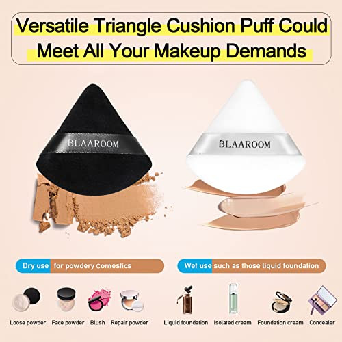 6 Pieces Soft Triangle Powder Puff Face Makeup Velour For Loose Powder Mineral Powder Body Powder Wet Dry Cosmetic Foundation Sponge Makeup