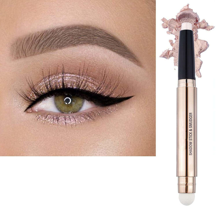 Twlbxmg Eyeshadow Stick And Sponge Brush Cream Shimmer Smooth Eyeshadow Pencil Hypoallergenic Waterproof Eye Shadow Eyeliner Highlighter