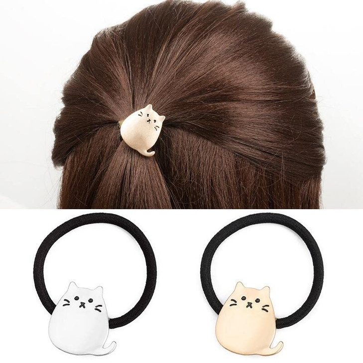 Hair Ties For Women And Toddler Girls Elastic Ponytail Holders For Thick Thin Hair No Damage Hair Bands With Cute Cat Accessories For Kids