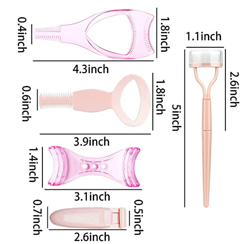 5 In 1 Eyelash Application Tool Kit Eyelash Applicator Tool Eyelash Curlers Eyelash Comb Makeup Eyelash Tool Eyeliner Mascara Shield Eyelash