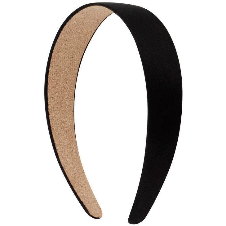 Velscrun Headbands For Women Girls 1.3 Inch Satin Black Headband Wide Head Bands For Women S Hair Women Fashion Hair Bands Cosplay Halloween