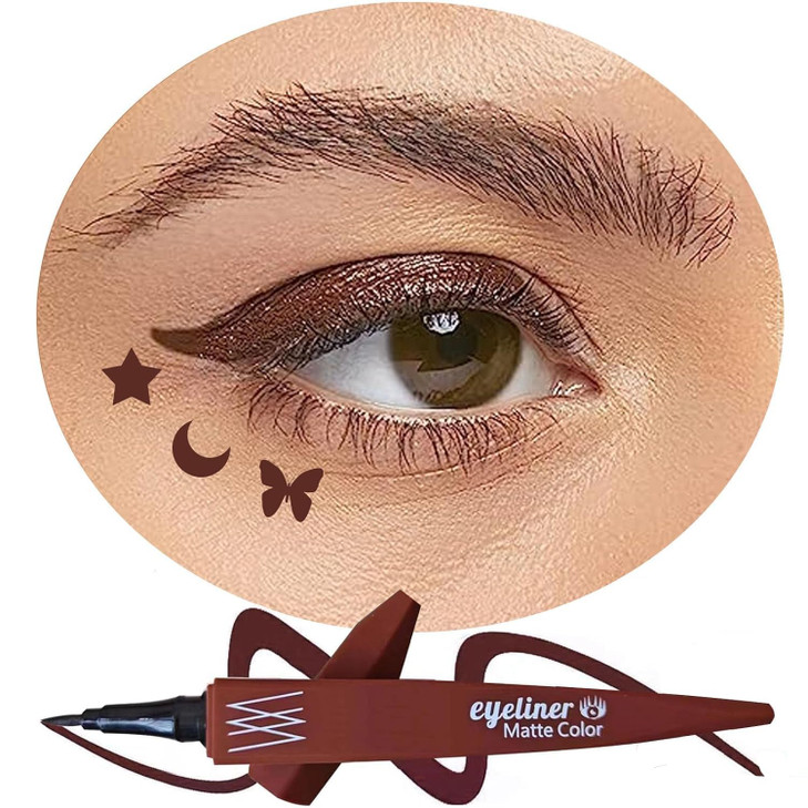 Metfdlaig Brown Liquid Eyeliner Pencil Waterproof And Smudge Proof Ultra Fine Brush Tip Eye Liner Quick Drying Formula Long Lasting High
