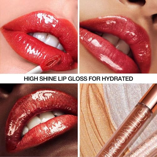 Twlbxmg Lip Plumper Gloss Tinted Glitter Lipgloss Moisturizing High Shine And Vegan Plumping Lip Gloss For Women Long Lasting Dry Lip Care