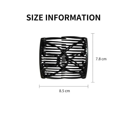 Black Adjustable Elastic Hair Comb Stretchy Double Comb Hair Clip No Crease Hair Pins Double Slides Hairpins Combs Women Hairs Styling