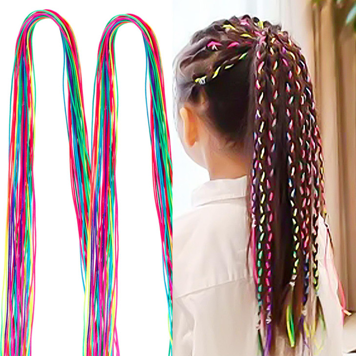 30Pcs Hair Strings For Braids Colorful Long Hair Wrap String For Girls Braids Braiding Hairstyle Accessories 32.3 Inch