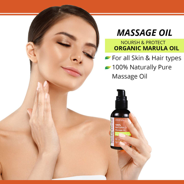 Natural Solution 100% Naturally Pure Massage Oil,for Aromatherapy Relaxing Massage,Organic Marula Oil,Jojoba Oil & Olive Oil,Hair & Skin Care Benefit