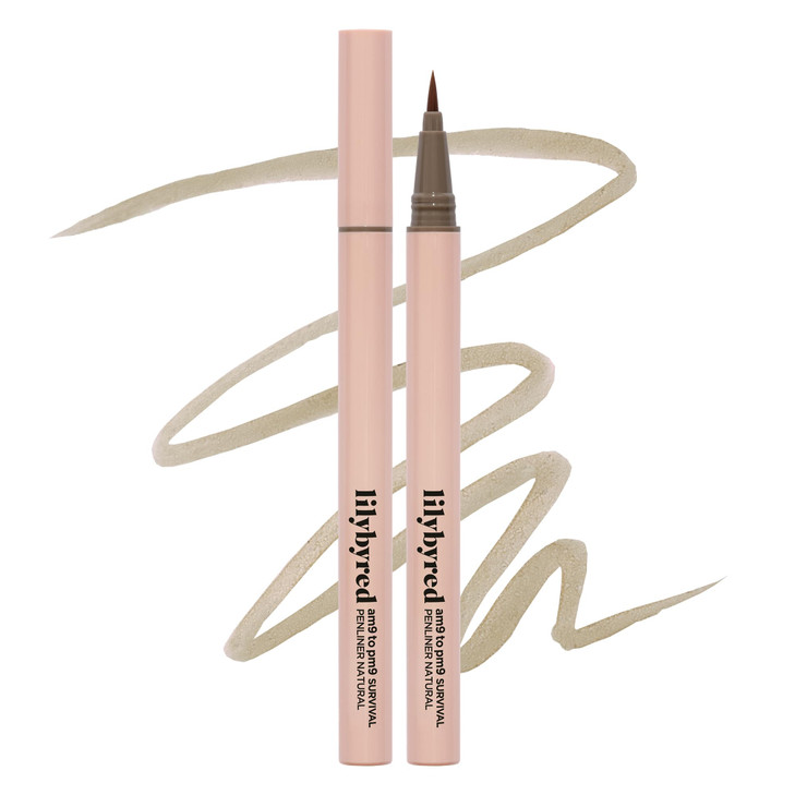 Lilybyred Am9 To Pm9 Survival Penliner Natural Korean Soft Ash Tone Liquid Eyeliner 0.1Mm Ultra Fine Brush Quick Dry Smudge Proof Layerable