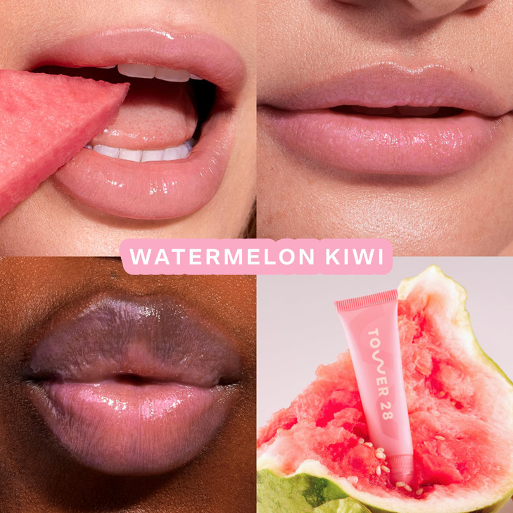 Tower 28 Lipsoftie Tinted Lip Balm Treatment Hydrating Glossy Balm Plus Overnight Lip Mask With Jojoba Oil Plus Shea Butter Sweet Cushiony