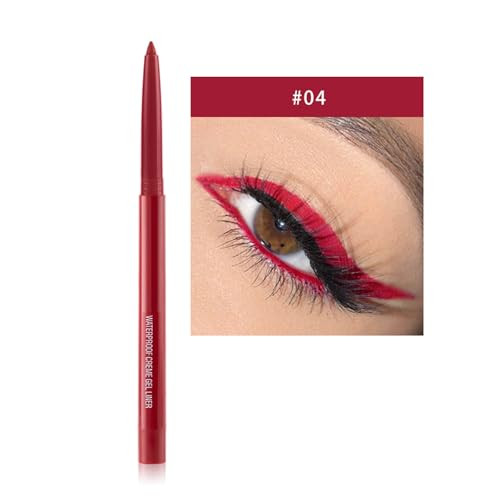 Dekrion Eyeliner Pencil Waterproof Eyeliner Long Lasting Dark Red Eye Liner High Pigmented Colorful Eyeliners Easy To Use Eye Liner Pen For