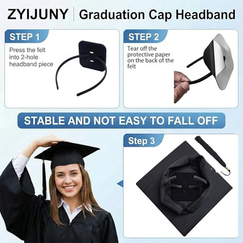 Zyijuny Graduation Cap Headband Secures Decorations Holder Grad Cap Headband Insert Hat Anti Slip Accessories For Graduates Gift