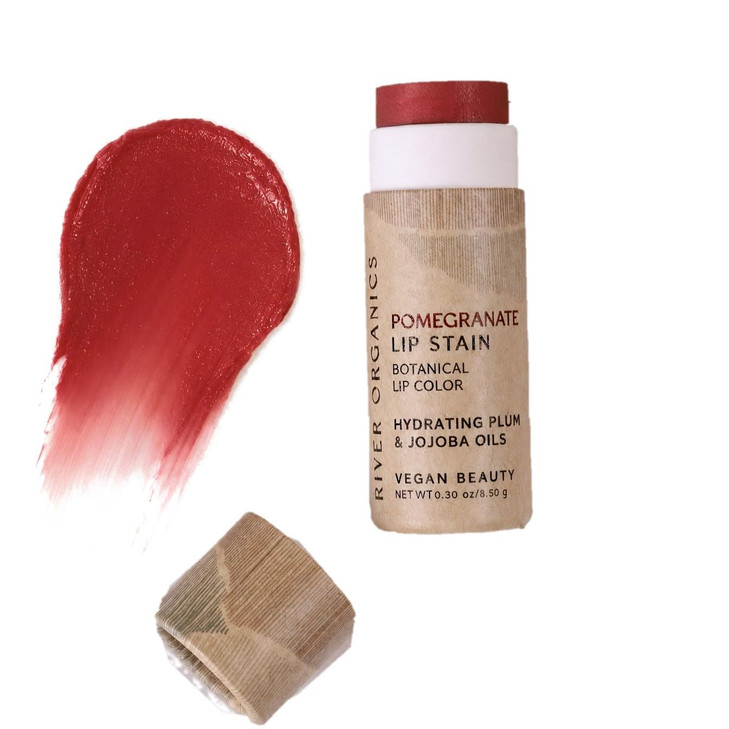 River Organics Organic Lip Stain Zero Waste Vegan Lip Stain In Fig Pomegranate Or Guava .30 Oz 8.45 G Long Lasting Toxic Free Fig