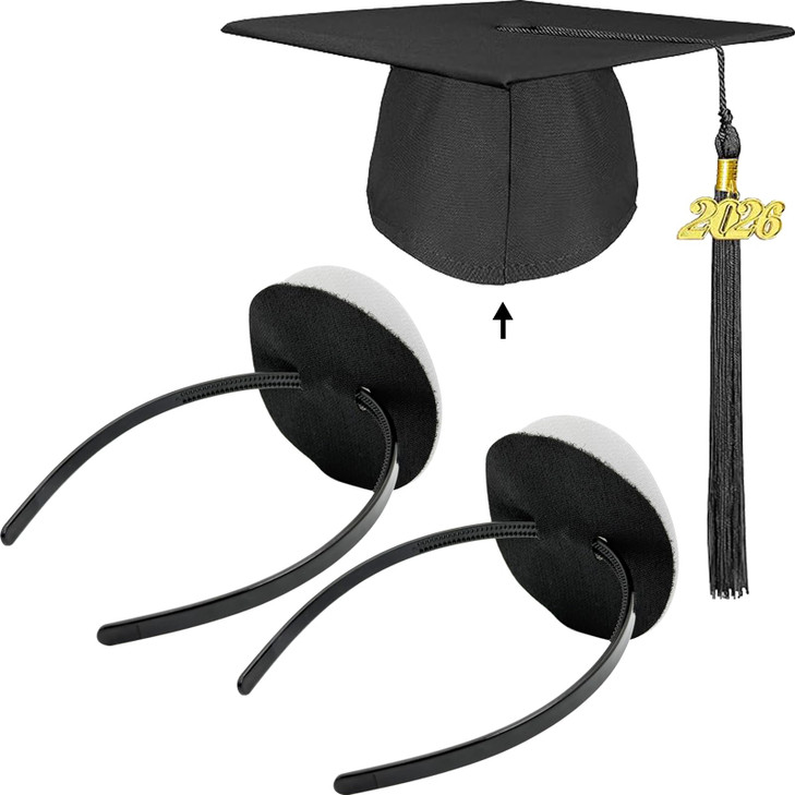 Unibouti 2 Pcs Graduation Cap Headband No Slip Comfortable Grad Cap Headband Insert With Premium Hook And Loop Fastener Reliable Grip For