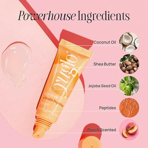 Yuglo Peach Overnight Lip Mask With Multi Peptides Korean Lip Sleeping Mask And Hydrating Lip Balm For Dry Lips Nourishing Lip Moisturizer