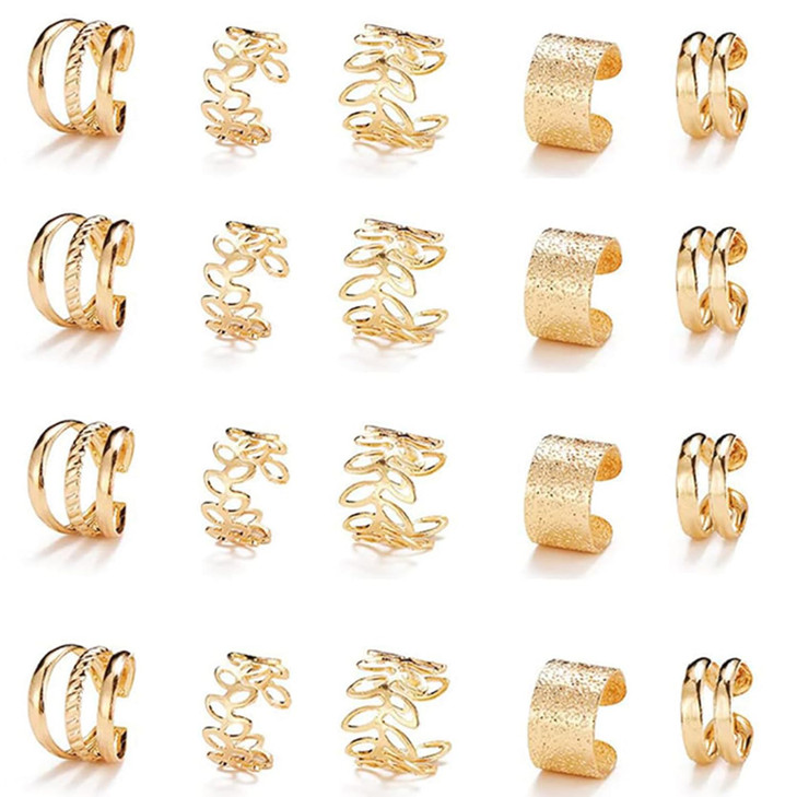 20 Pcs Gold Hair Jewelry For Braids Metal Alloy Braid Clips Rhinestone Hair Braids Dreadlock Non Piercing Ear Clip Beard Beads For Women Men