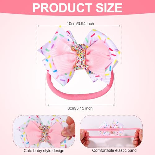 Baby Bow Headband Cute Baby Hair Bow Elastic Hairband Bow Hair Accessories For Newborn Baby Girls Toddlers 1St First Birthday Party