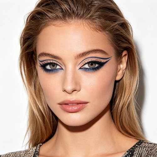 Mefyhtune Blue Eyeliner Pencil Waterproof Retractable Cream Blue Gel Eyeliner Smudge Proof Hypoallergenic 08