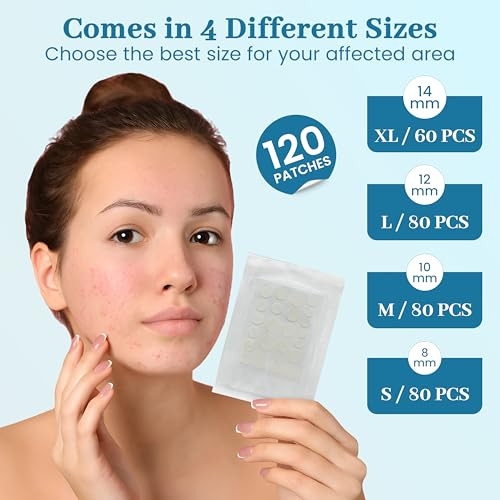 Hydrocolloid Acne Pimple Patch For Face Covering Zits And Blemishes 4 Sizes Zits Absorbing Patch Breakouts Spot Treatment Vegan Cruelty Free