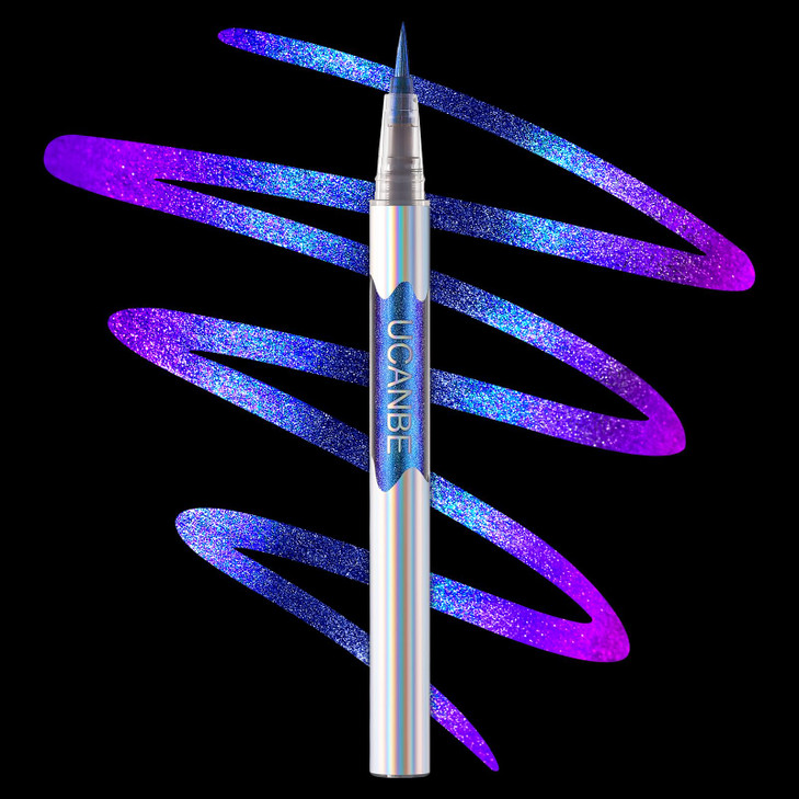 Ucanbe Chameleon Liquid Eyeliner Blue Purple Multi Chrome Metallic Shift Eyeliner Waterproof Glitter Eyeliner With Soft Fine Tip For Multi