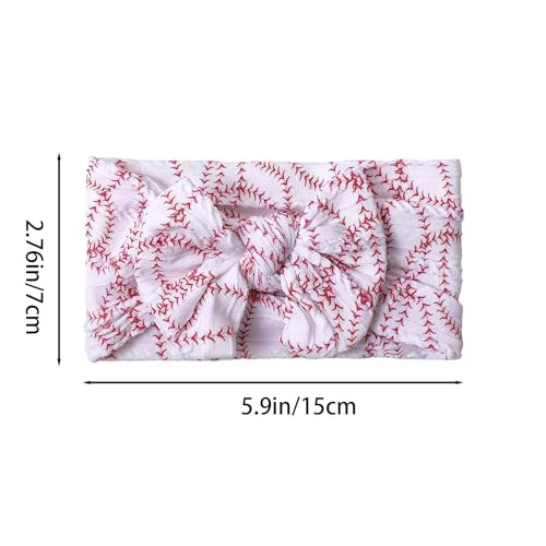 Jdrgjth Baseball Baby Headband Turban With Bow Baseball Hairband Bowknot Newborn Baseball Bow Headwarp Wide Hair Band Baseball Hair Bow For