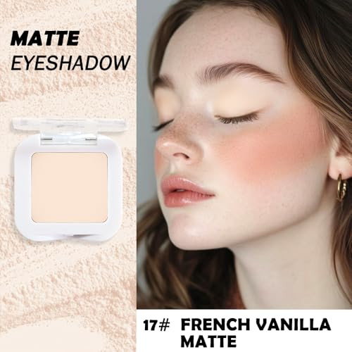 Hhltoh Neutral Nude Eyeshadow Palette Light Beige Ivory White Matte Eye Shadow Soft Blendable Natural Everyday Makeup For Mature Skin Vegan