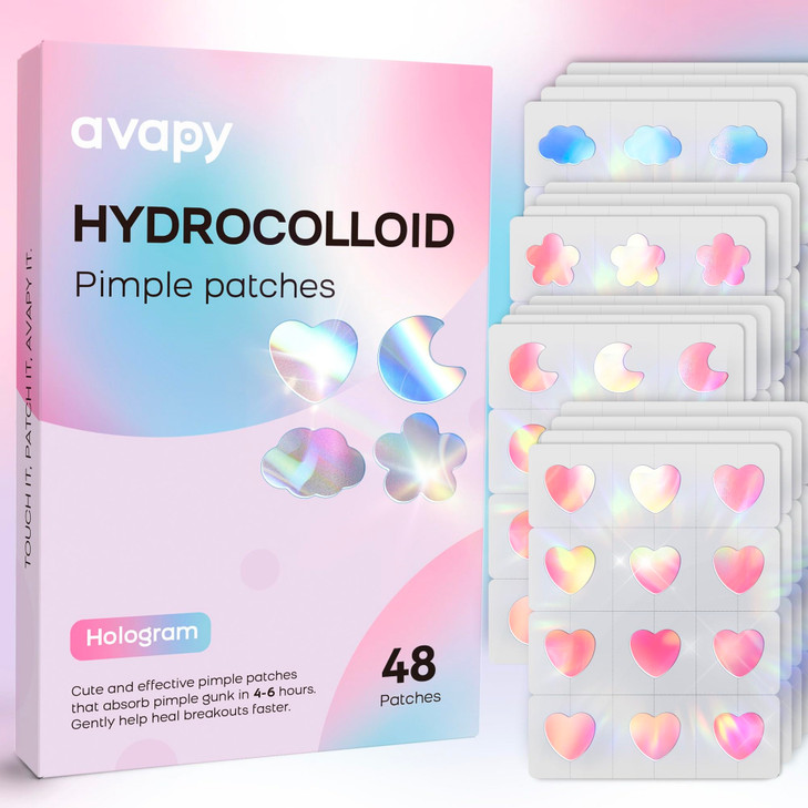 Avapy Pimple Patches For Face Cute Hydrocolloid Acne Patches Colorful Hologram Heart Sport Stickers Zits And Blemish Pimple Patch With
