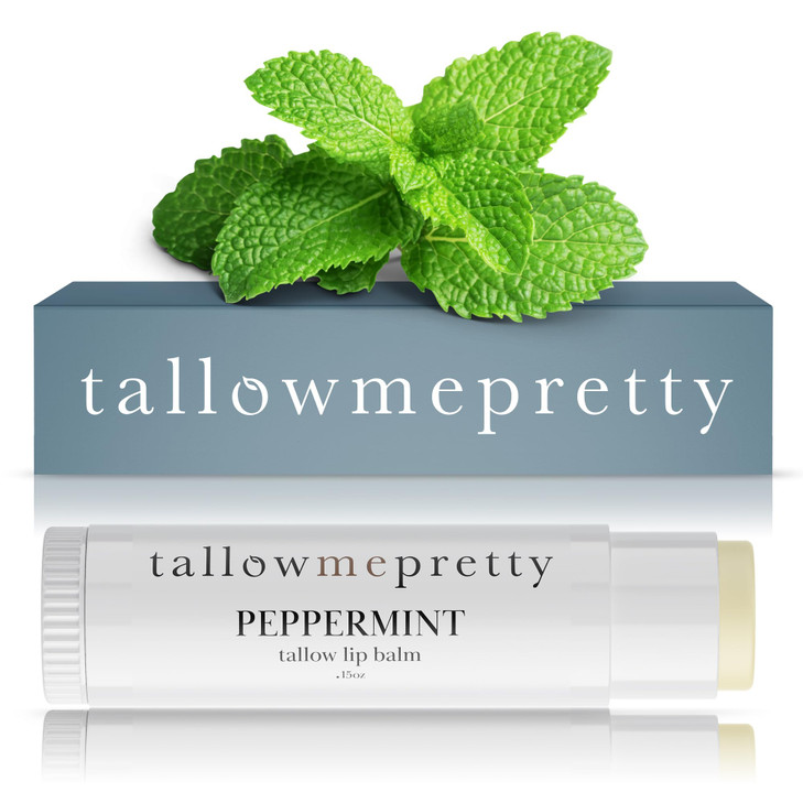 Tallow Me Pretty Peppermint Lip Balm Ultra Soothing Deeply Hydrating Tallow Lip Balm With Grass Fed Beef Tallow Beeswax Jojoba Oil And More