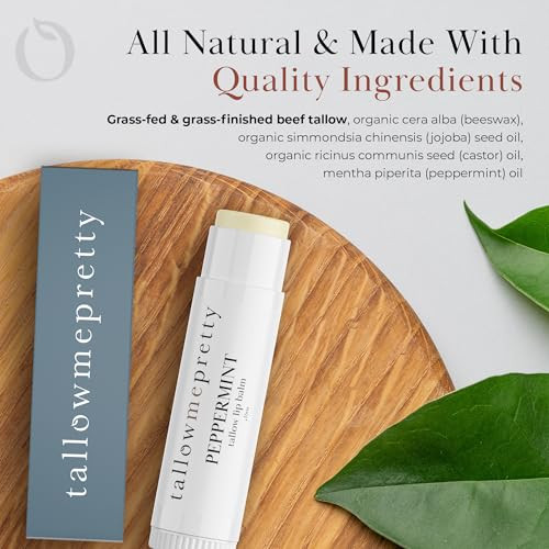 Tallow Me Pretty Peppermint Lip Balm Ultra Soothing Deeply Hydrating Tallow Lip Balm With Grass Fed Beef Tallow Beeswax Jojoba Oil And More