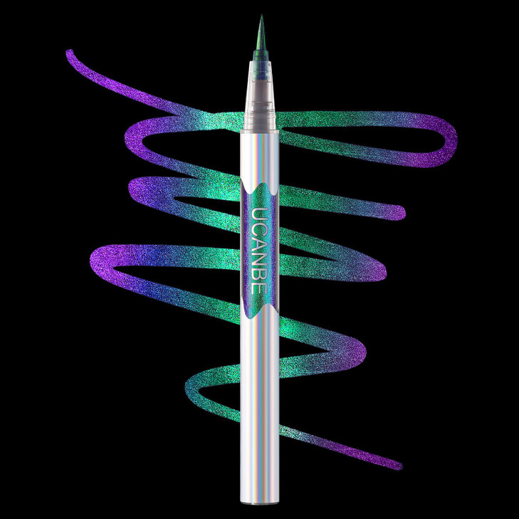 Ucanbe Ucanbemakeup Multichrome Liquid Eyeliner Metallic Chrome Glitter Chameleon Color Shifting Glide On Smooth Waterproof Long Lasting