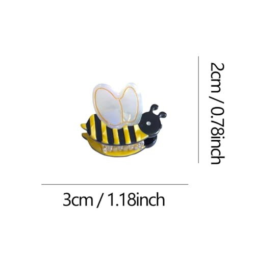 Novelty Mini Flying Bee Hair Clips Funny Acetate Claw Clip For Women Fashion Hair Clip Pack Of 2