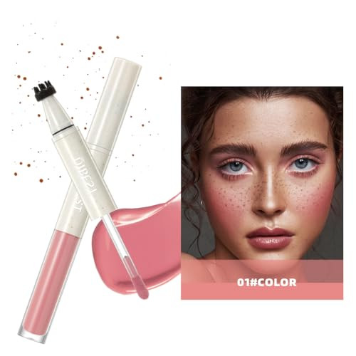 Double Headed Freckle Stamp Pen 2 In 1 Faux Freckle Stamp And Soft Liquid Blush Duo Waterproof Long Lasting Freckles Tattoo Marker For