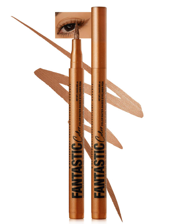 Bronze Matte Liquid Eyeliner Pencil Colorful High Pigmented Waterline Eye Liner Waterproof Pen Bright Colored Smudgeproof Long Lasting