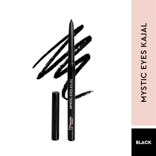 Waterproof Mystic Black Kajal Rectractable Eyeliner Infused With Chamomile Castor And Aloevera Oil Smudge Proof And Long Lasting One Swipe